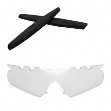 Walleva Clear Vented Replacement Lenses and Black Rubber Kit for Oakley M Frame Hybrid Sunglasses